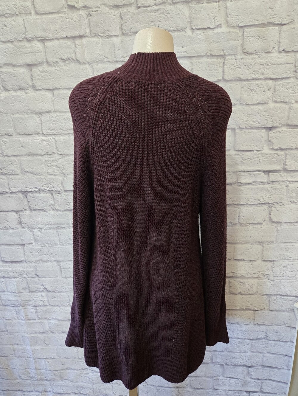MTL 1980 Burgundy Mock Neck Knit Tunic Sweater Size 1X - Picture 4 of 6